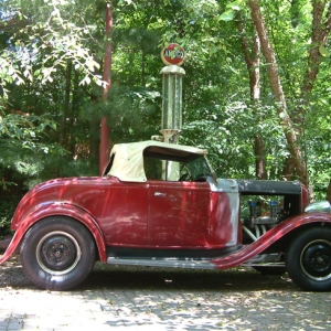 Well, after finishing the work on the yard and the Brookwood I'm back on the deuce. Dicked around with the front end for about a week to get the stance I wanted. I'm close and with the radiator not being completely tightened down it's about a 1/2 inch high but over all I'm happy with it. So back in the shop and take her apart for paint