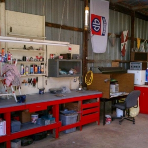 Looking north-west from the main doors of shop