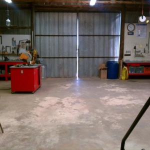 Looking south inside shop.