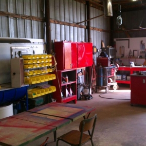Looking south-east from the north end of the shop.