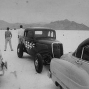 Before it was a drag racer, the 554 was a dry lakes and Bonniville car. Here's a rare shot on the salt.