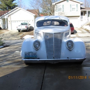 she's in new paint, the yellow white is gone and the new grey white is on, had to keep the flames, grille stainless and headlight stainless back