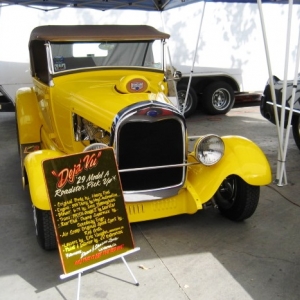 JV Enterprises booth at the Muscle Car show 3/22/14. Vinnie did the body work paint and interior on the roadster, so I let him display it in his booth.