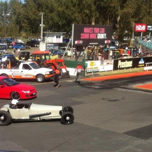 NZHRA Club Champs drags at Meremere April 2014, lining up for another run. DYO and I won!