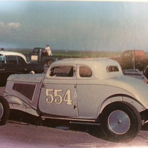 A good shot of the coupe showing the transition from lakes car to drag car.