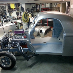 Willys body (steel)  back home and   on chassis