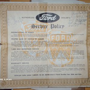 1956 Ford Dealership Service Policy - Inside