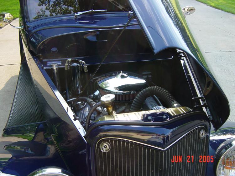 1949 Ford hubcap air filter cover - Father's Day gift (on a GM ZZ1 crate motor)